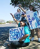 Sign waving