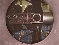 Technicians clean mirrors on Keck II telescope